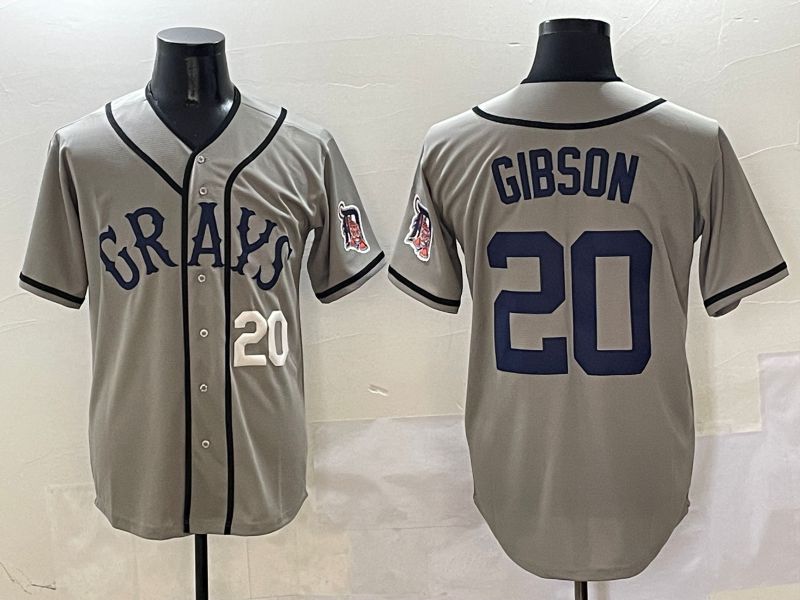 Men Detroit Tigers #20 Gibson Grey Joint Name Game Nike 2025 MLB Jersey style 8->detroit tigers->MLB Jersey